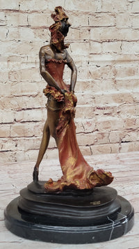 Wild West Saloon Courtesan Girl 19th Century Bronze 15" x 9"