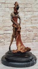 SIGNED COLLETT BROWN PATINA SPANISH FLAMENCO DANCER BRONZE SCULPTURE HOT CAST SALE