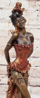 Wild West Saloon Courtesan Girl 19th Century Bronze 15" x 9"