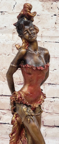 Wild West Saloon Courtesan Girl 19th Century Bronze 15" x 9"