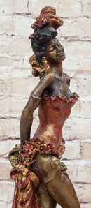 Wild West Saloon Courtesan Girl 19th Century Bronze 15" x 9"