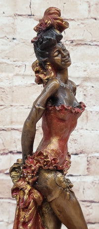 Wild West Saloon Courtesan Girl 19th Century Bronze 15" x 9"