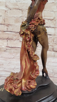 Wild West Saloon Courtesan Girl 19th Century Bronze 15" x 9"