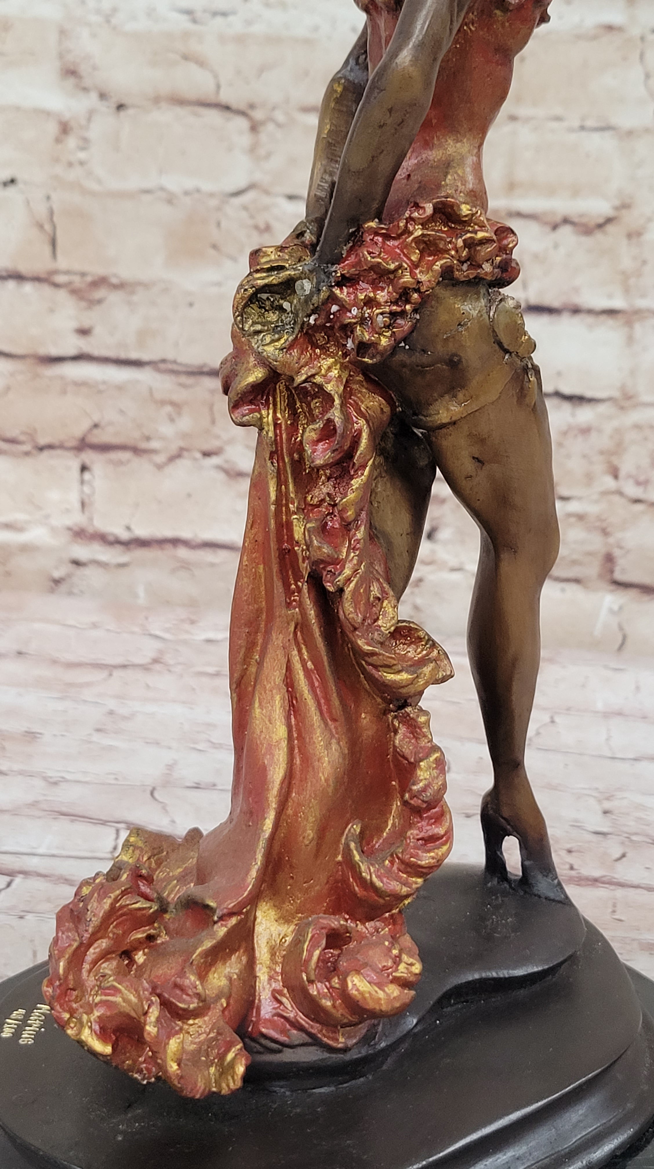 SIGNED COLLETT BROWN PATINA SPANISH FLAMENCO DANCER BRONZE SCULPTURE HOT CAST SALE