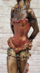 Wild West Saloon Courtesan Girl 19th Century Bronze 15" x 9"