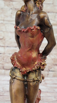 Wild West Saloon Courtesan Girl 19th Century Bronze 15" x 9"