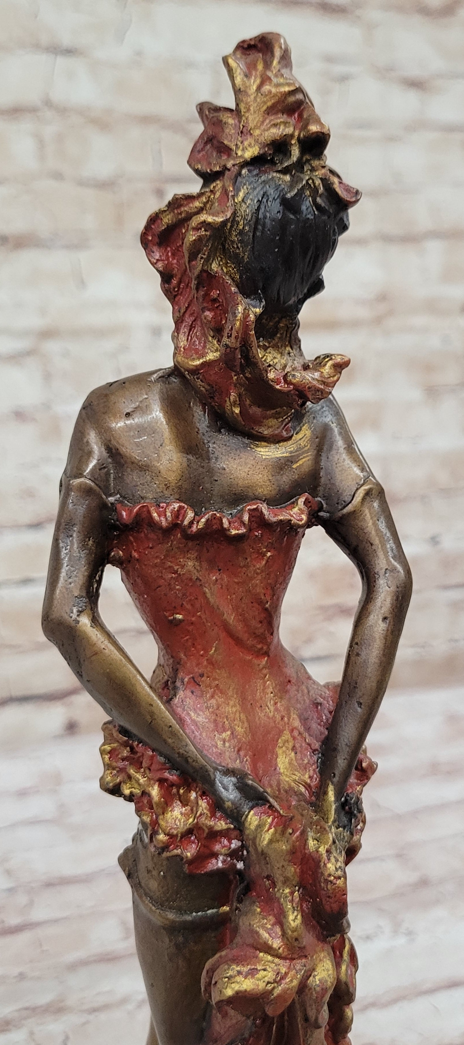 Wild West Saloon Courtesan Girl 19th Century Bronze 15" x 9"