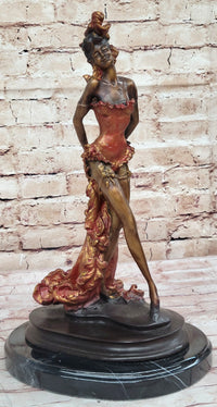 Wild West Saloon Courtesan Girl 19th Century Bronze 15" x 9"