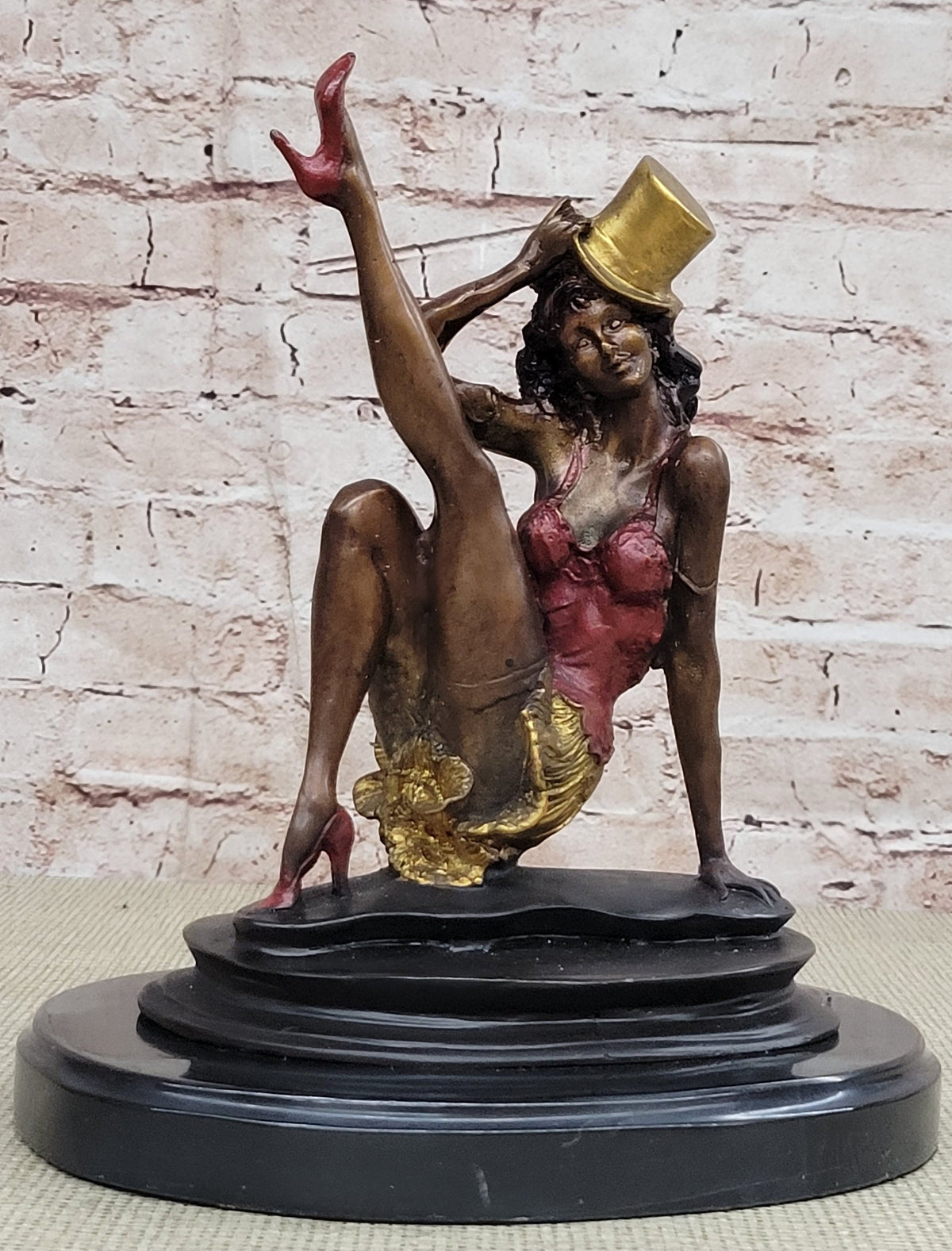 Art Deco Bronze Vintage Actress Dancer Jazz Club Sculpture