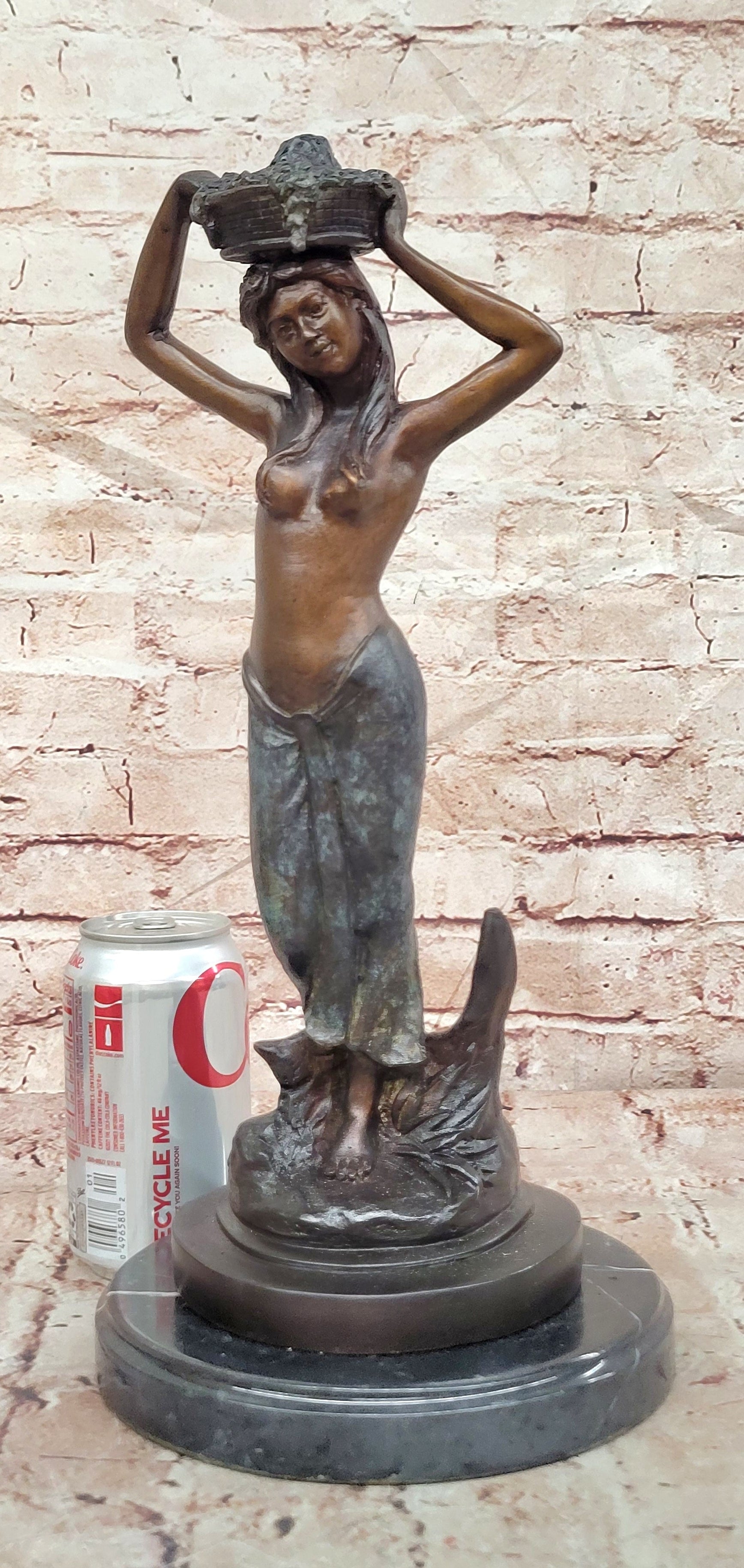 Signed Limited Edition Collette Art Deco Style Female Woman Bronze Sculpture