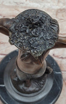 Signed Limited Edition Collette Art Deco Style Female Woman Bronze Sculpture