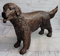Golden Retriever Puppy Bronze Metal Life Size Sculpture 26" x 17"