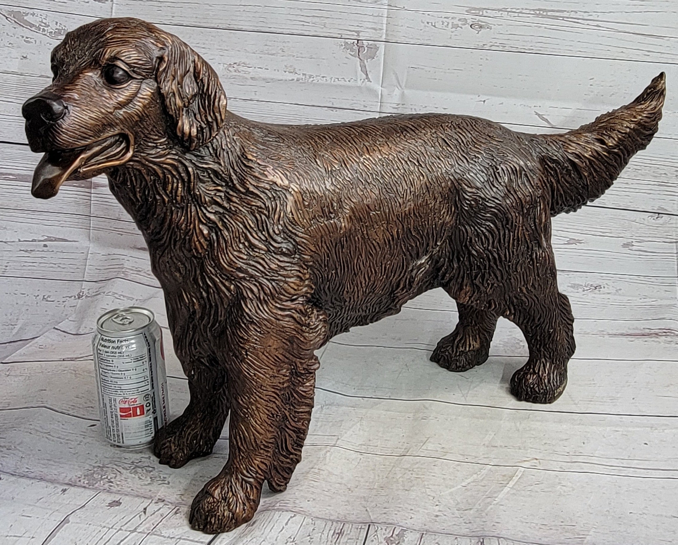 Golden Retriever Puppy Bronze Metal Life Size Sculpture 26" x 17"