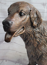 Golden Retriever Puppy Bronze Metal Life Size Sculpture 26" x 17"