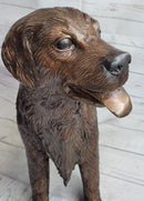 Golden Retriever Puppy Bronze Metal Life Size Sculpture 26" x 17"