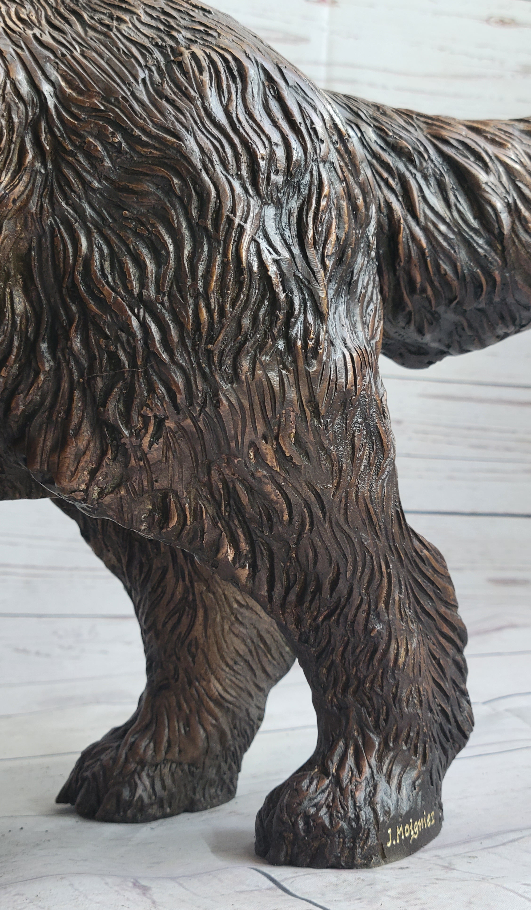 Golden Retriever Puppy Bronze Metal Life Size Sculpture 26" x 17"