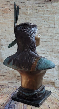 Lakota Indian Chief Sitting Bull Bronze Bust 38" x 24"