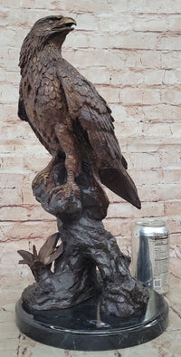 Two Tone American Bald Eagle Bronze Sculpture 18" x 9"