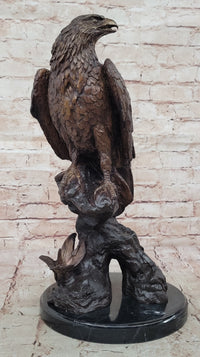 Two Tone American Bald Eagle Bronze Sculpture 18" x 9"