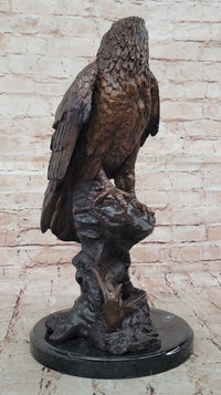 Two Tone American Bald Eagle Bronze Sculpture 18" x 9"
