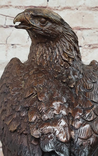 Two Tone American Bald Eagle Bronze Sculpture 18" x 9"
