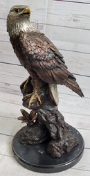 American Bald Eagle Bronze Sculpture by Moigniez on Marble Base