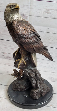 American Bald Eagle Bronze Sculpture by Moigniez on Marble Base