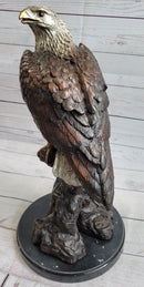 American Bald Eagle Bronze Sculpture by Moigniez on Marble Base