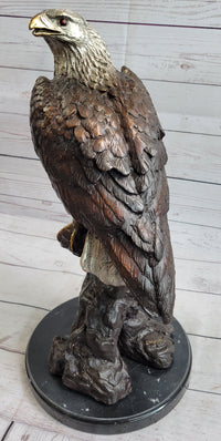 American Bald Eagle Bronze Sculpture by Moigniez on Marble Base