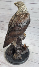 American Bald Eagle Bronze Sculpture by Moigniez on Marble Base