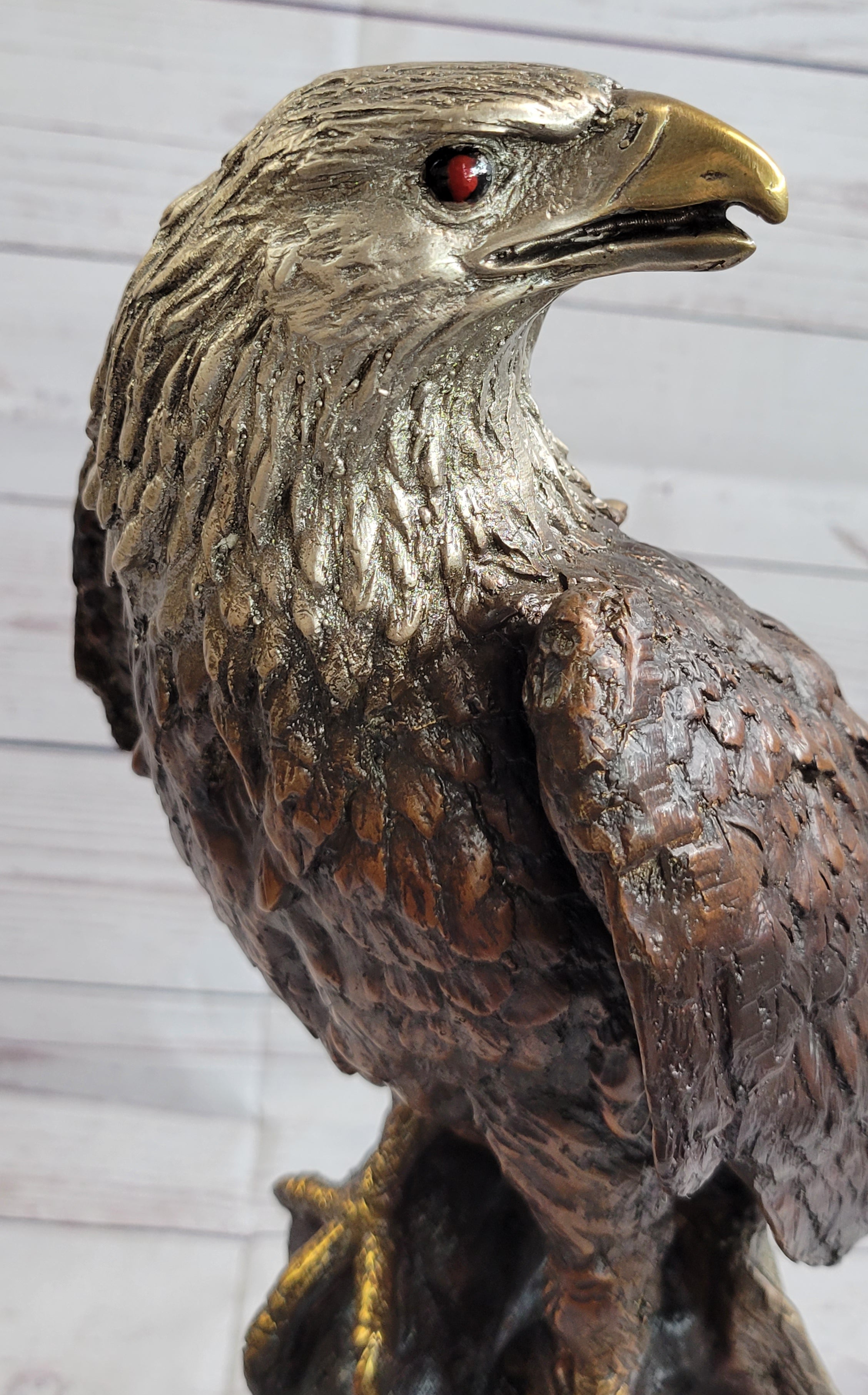 American Bald Eagle Bronze Sculpture by Moigniez on Marble Base