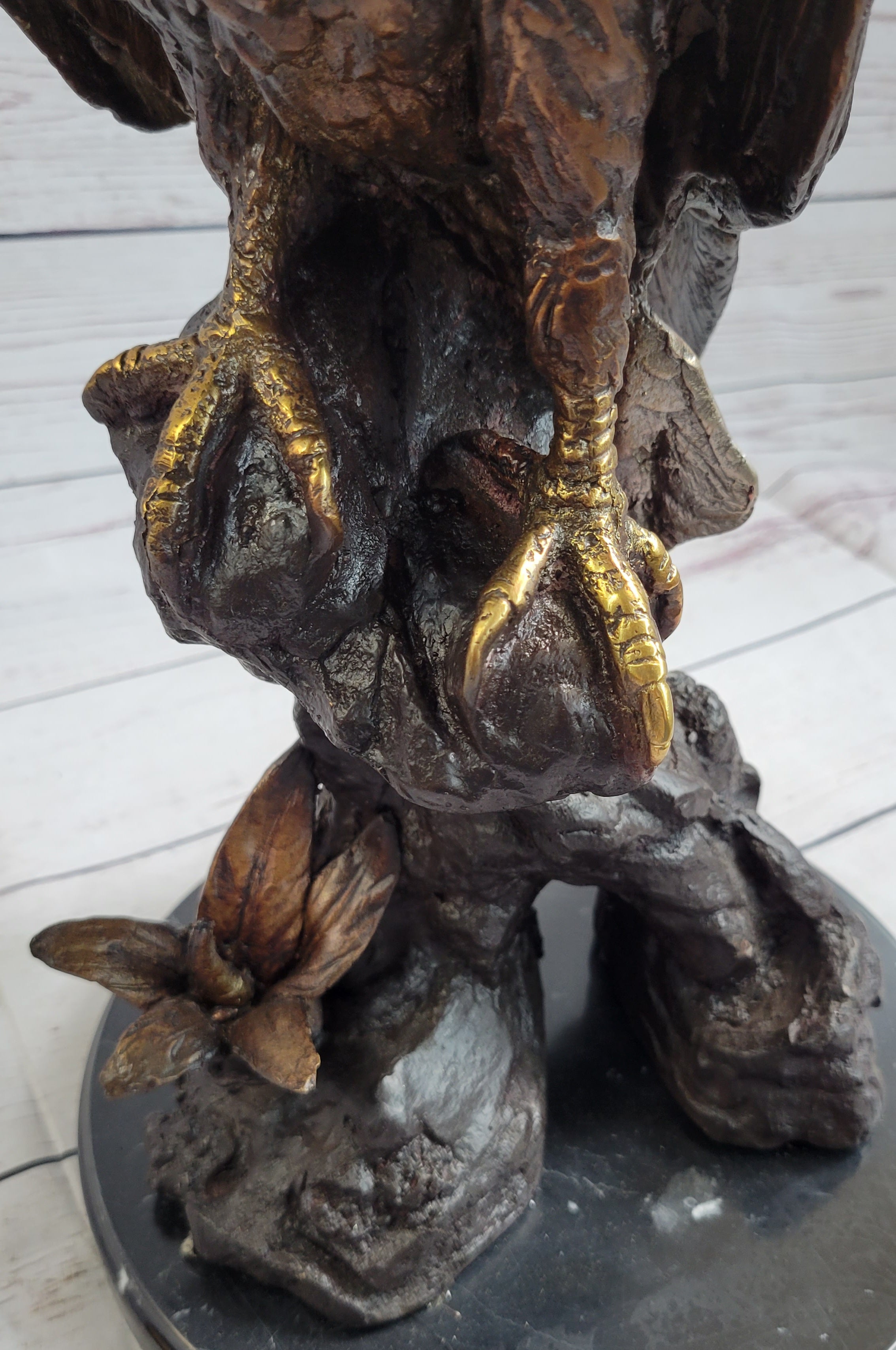 American Bald Eagle Bronze Sculpture by Moigniez on Marble Base