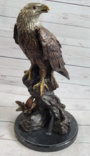 American Bald Eagle Bronze Sculpture by Moigniez on Marble Base