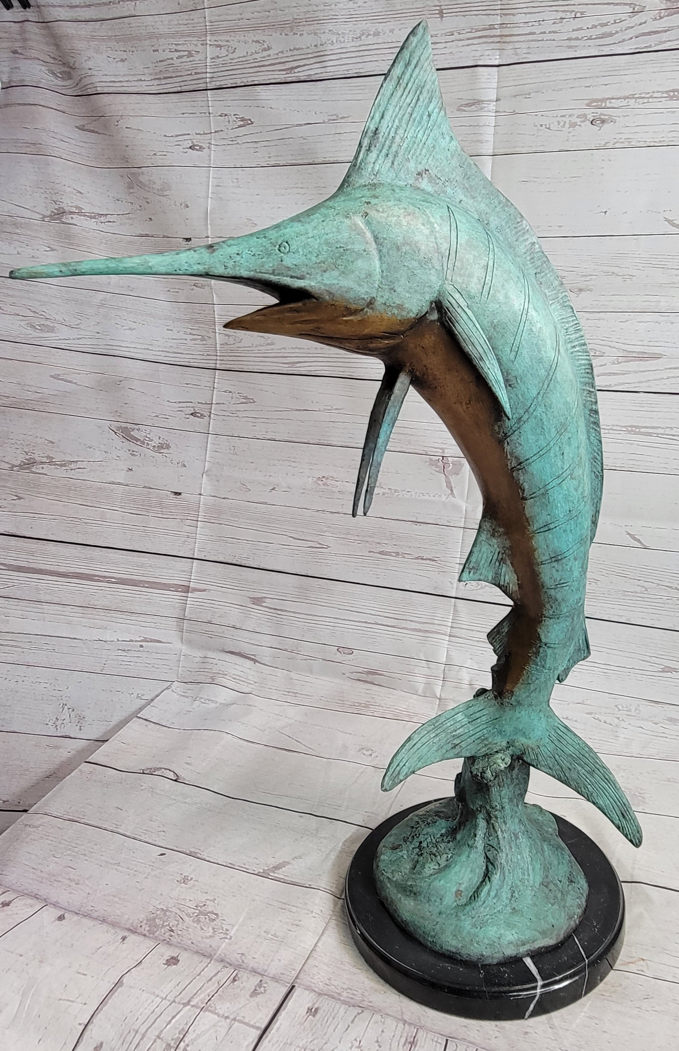 Marlin Fish Bronze Sculpture Nautical LTD Ed. 26" x 15"