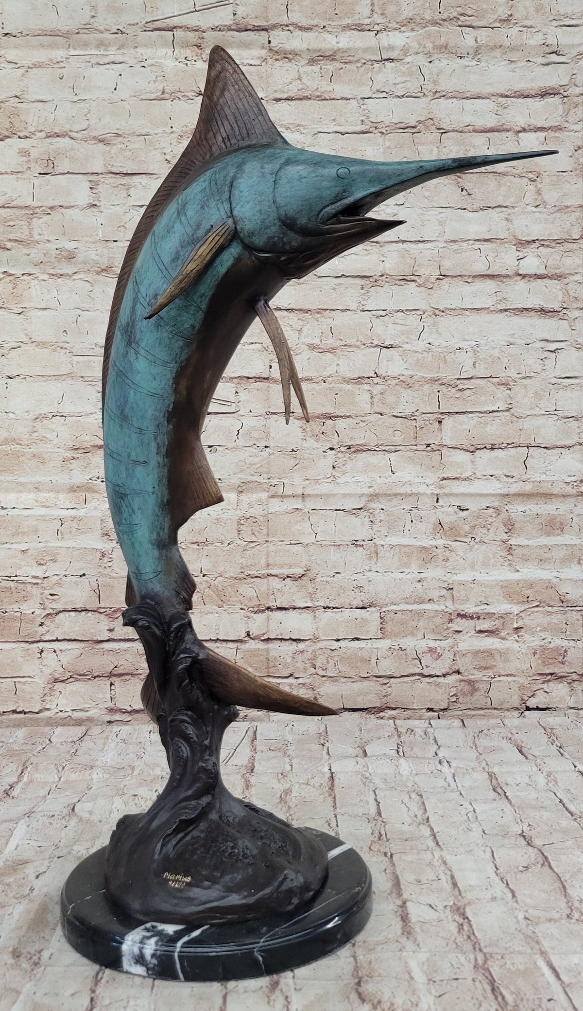 Marlin Fish Bronze Sculpture Nautical LTD Ed. 26" x 15"
