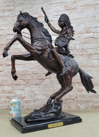 WAR CHIEF Native American Bronze Sculpture 24" x 23"