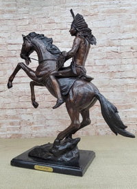 WAR CHIEF Native American Bronze Sculpture 24" x 23"