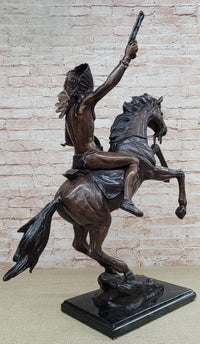 WAR CHIEF Native American Bronze Sculpture 24" x 23"