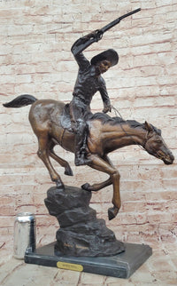 Down Hill by Frederic Remington - Bronze Cowboy & Horse