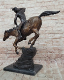Down Hill by Frederic Remington - Bronze Cowboy & Horse