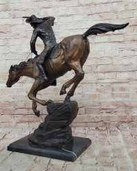 Down Hill by Frederic Remington - Bronze Cowboy & Horse