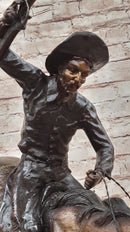 Down Hill by Frederic Remington - Bronze Cowboy & Horse