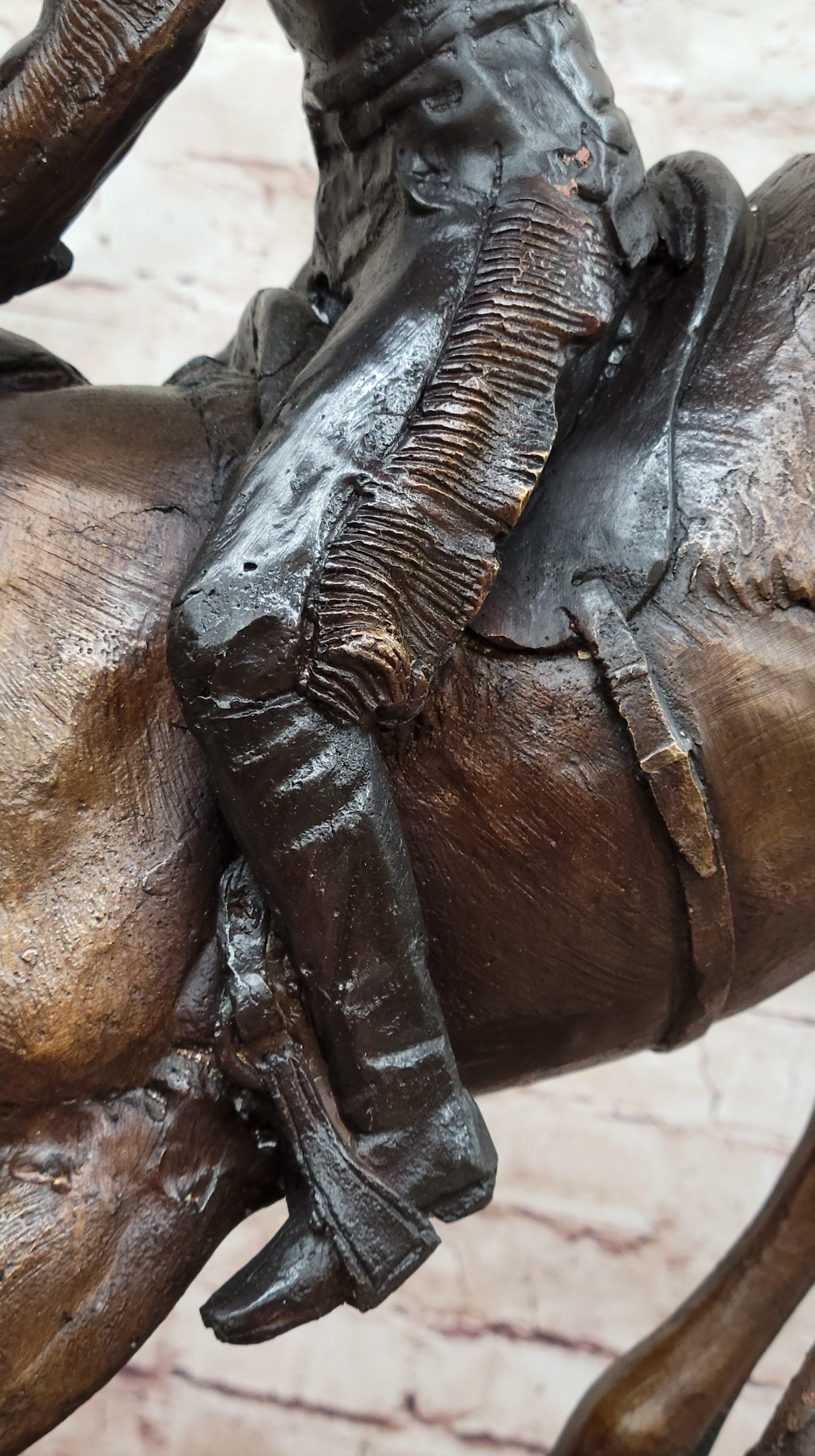 Down Hill by Frederic Remington - Bronze Cowboy & Horse