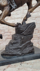 Down Hill by Frederic Remington - Bronze Cowboy & Horse