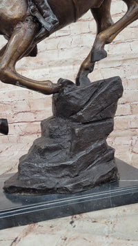 Down Hill by Frederic Remington - Bronze Cowboy & Horse