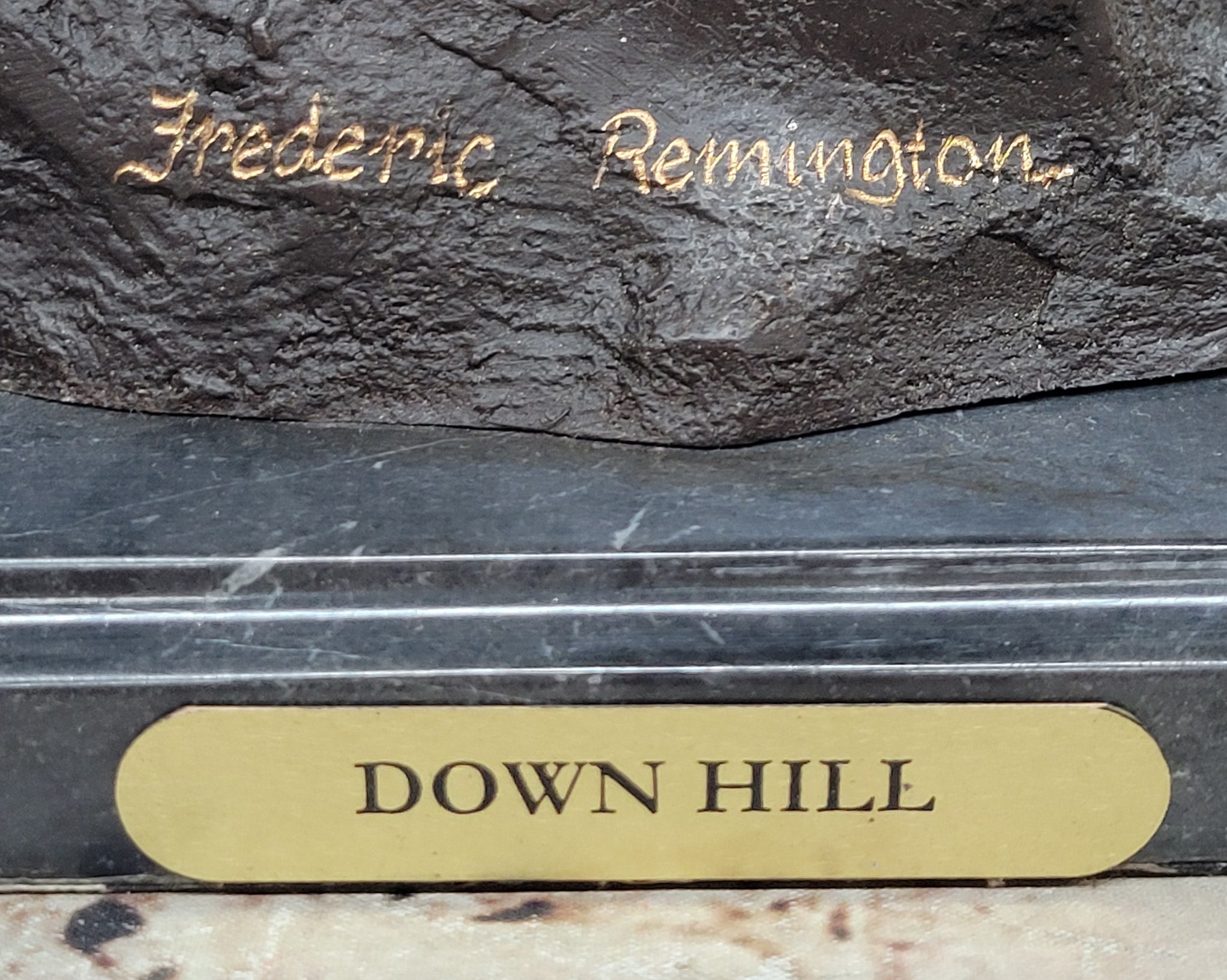 Down Hill by Frederic Remington - Bronze Cowboy & Horse