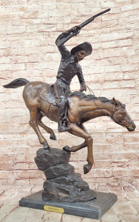Down Hill by Frederic Remington - Bronze Cowboy & Horse