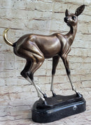 Deer Doe Bronze Sculpture Limited Edition Numbered Signed