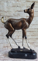 Deer Doe Bronze Sculpture Limited Edition Numbered Signed