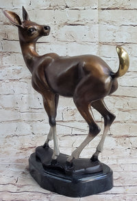 Deer Doe Bronze Sculpture Limited Edition Numbered Signed